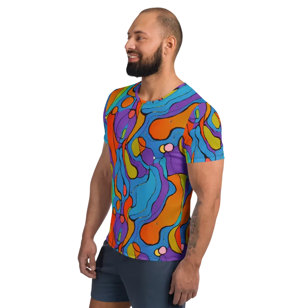 Kaleidoscope Bloom on Men's Athletic T-Shirt — Left