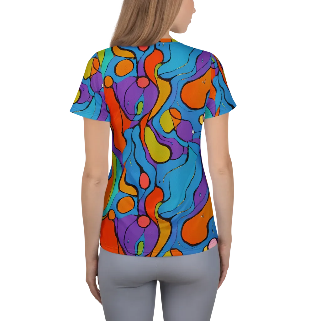 Kaleidoscope Bloom on Women's Athletic T-Shirt — Back