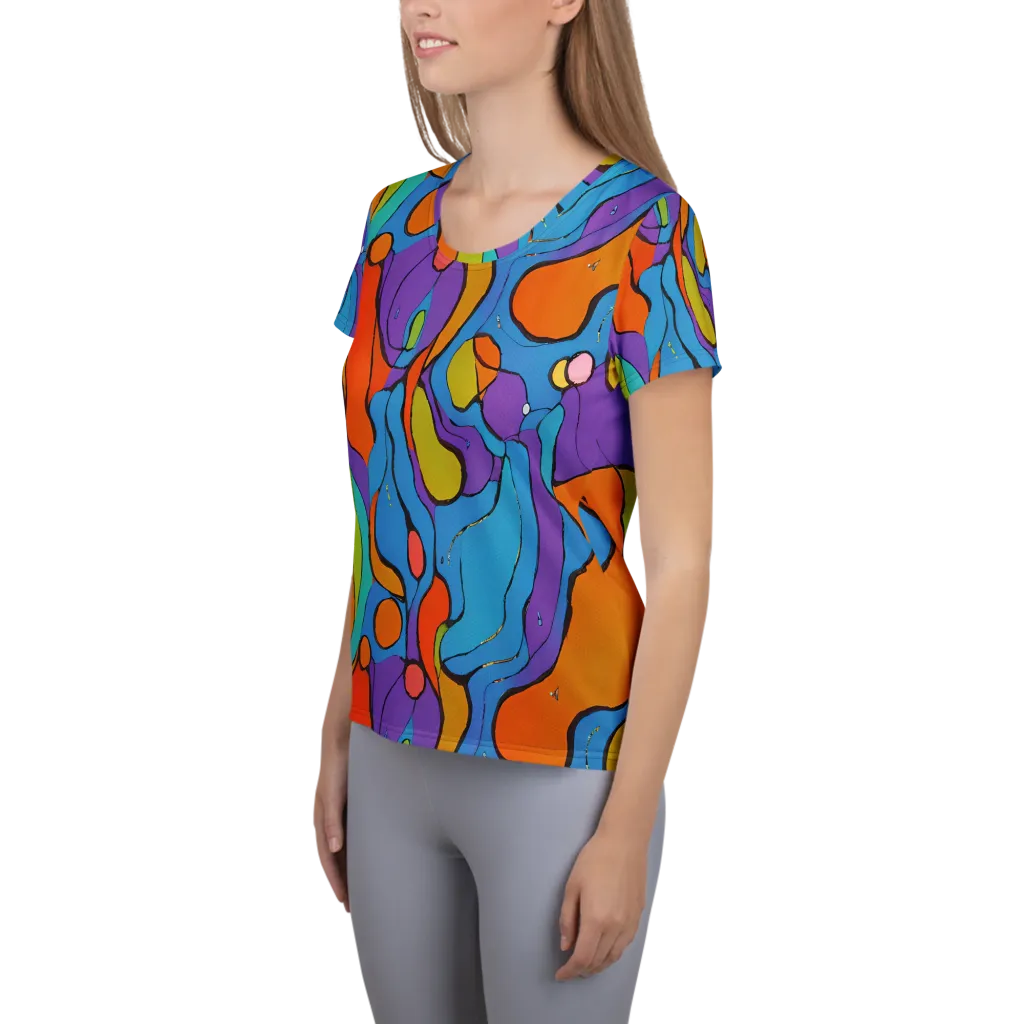 Kaleidoscope Bloom on Women's Athletic T-Shirt — Left