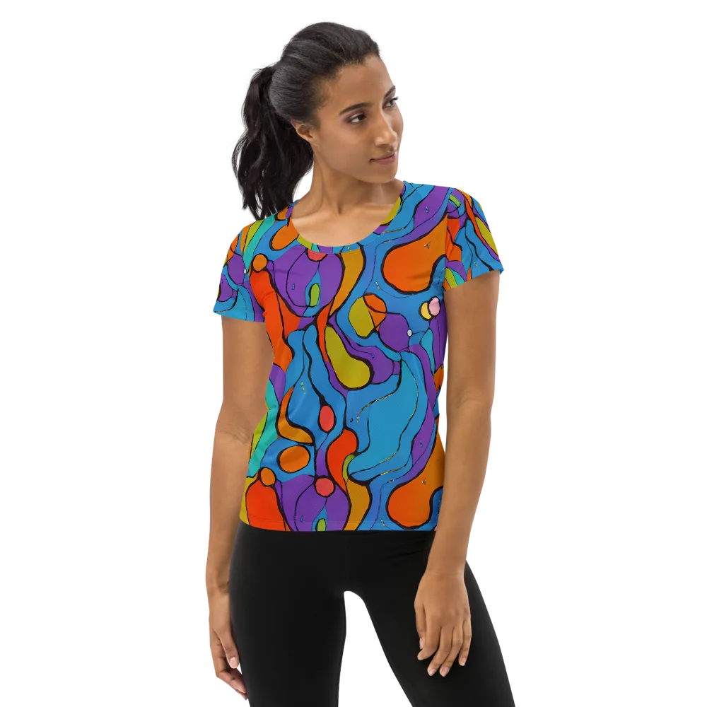 Kaleidoscope Bloom on Women's Athletic T-Shirt — Front