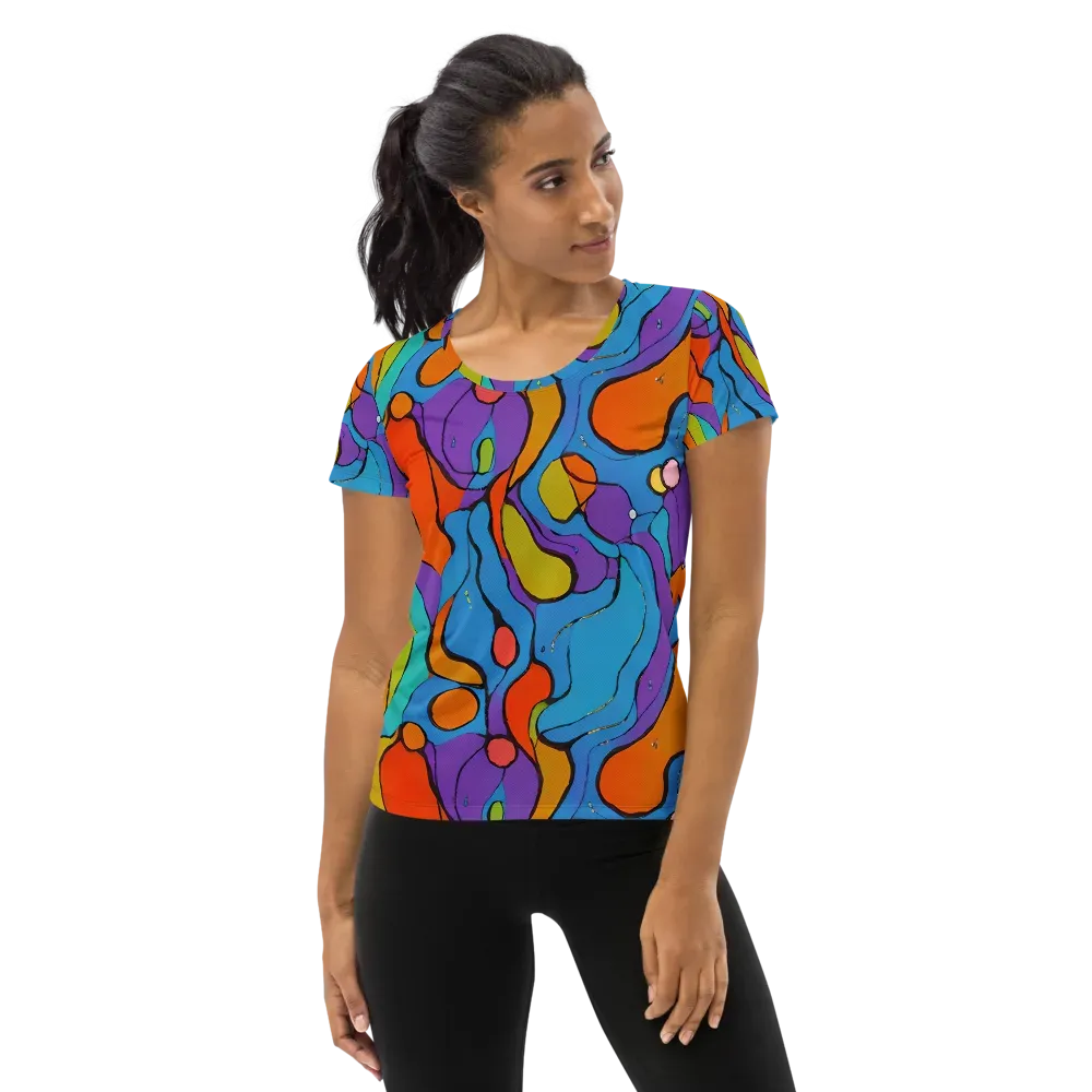 Kaleidoscope Bloom on Women's Athletic T-Shirt — Front