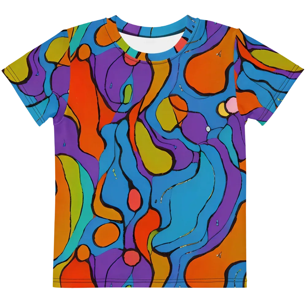 Kaleidoscope Bloom on Kids Crew Neck T-Shirt — Front