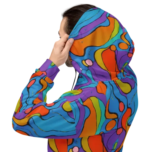 Kaleidoscope Bloom on a Hoodie