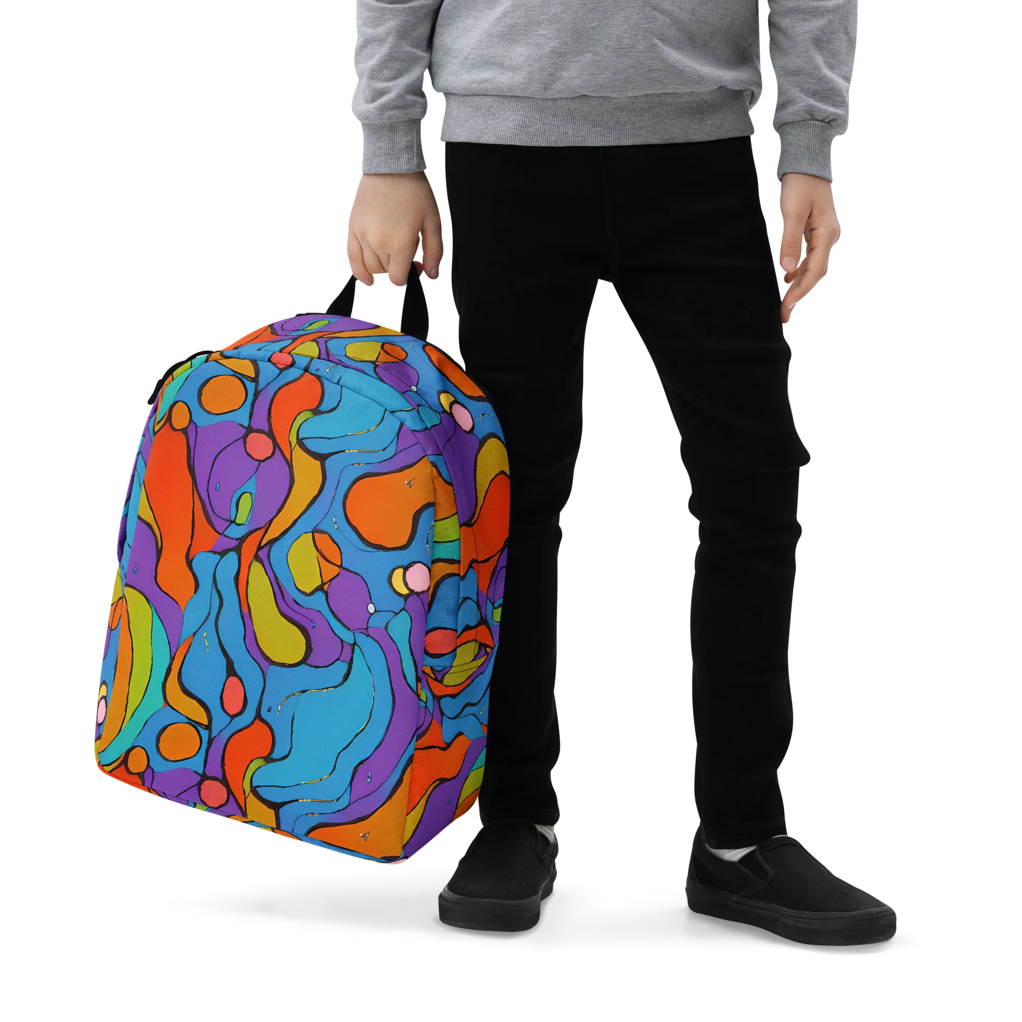 Kaleidoscope Bloom on Minimalist Backpack — Zoomed-in