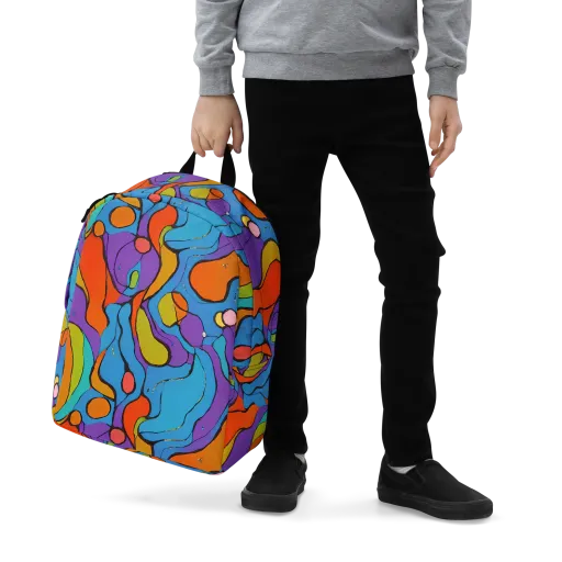 Kaleidoscope Bloom on a Minimalist Backpack