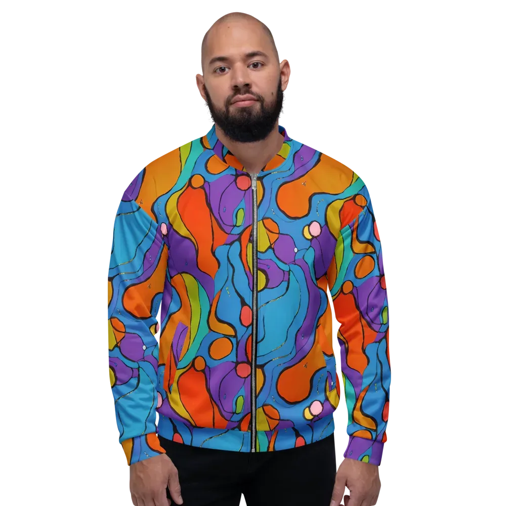 Kaleidoscope Bloom on Bomber Jacket — Front