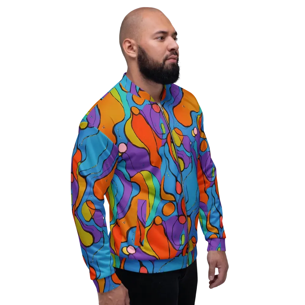 Kaleidoscope Bloom on Bomber Jacket — Right