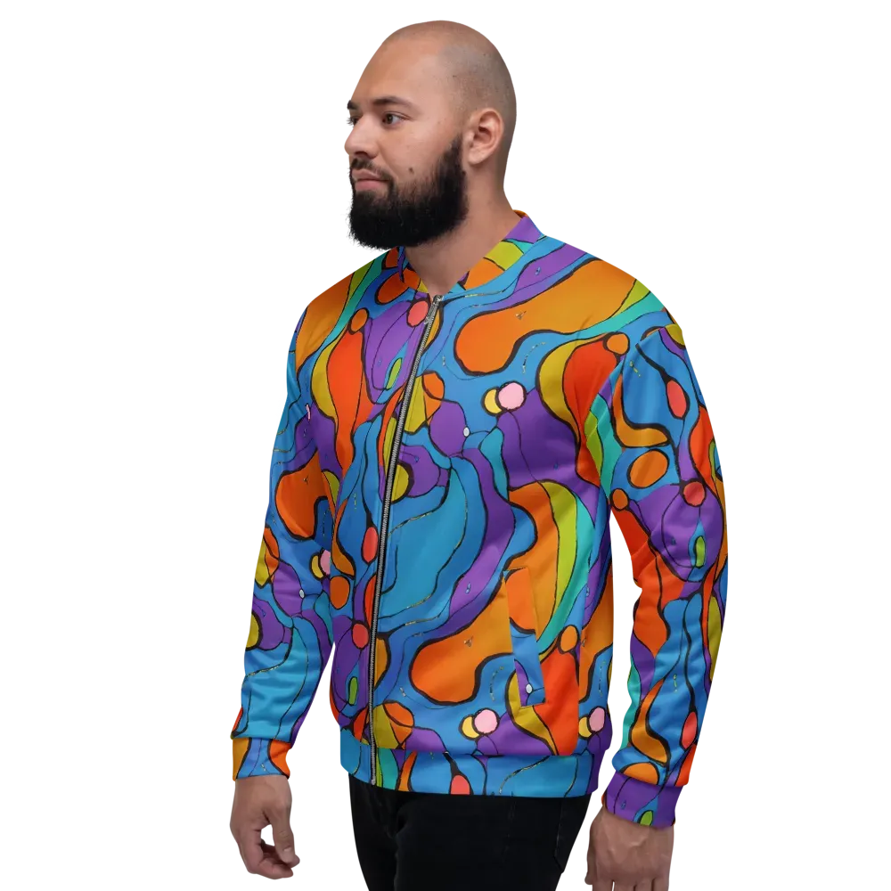Kaleidoscope Bloom on Bomber Jacket — Left