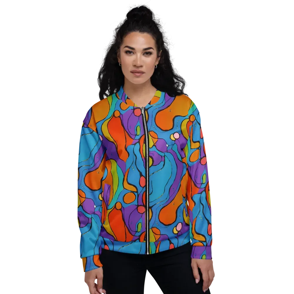 Kaleidoscope Bloom on Bomber Jacket — Front