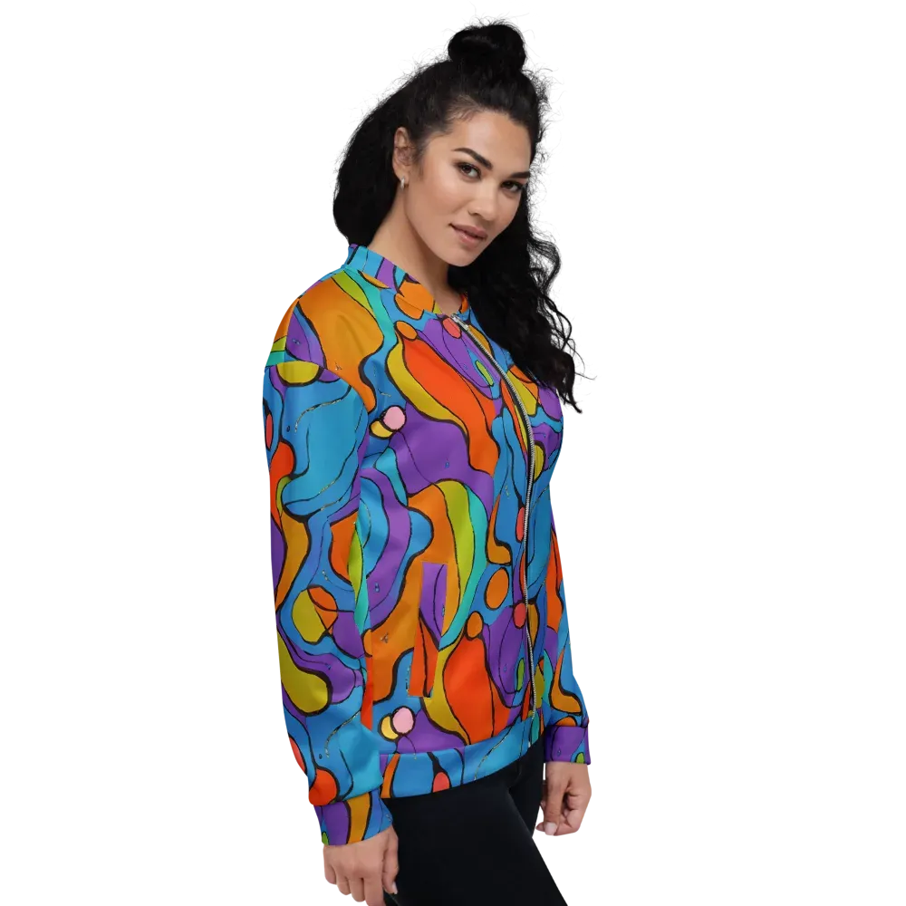 Kaleidoscope Bloom on Bomber Jacket — Right