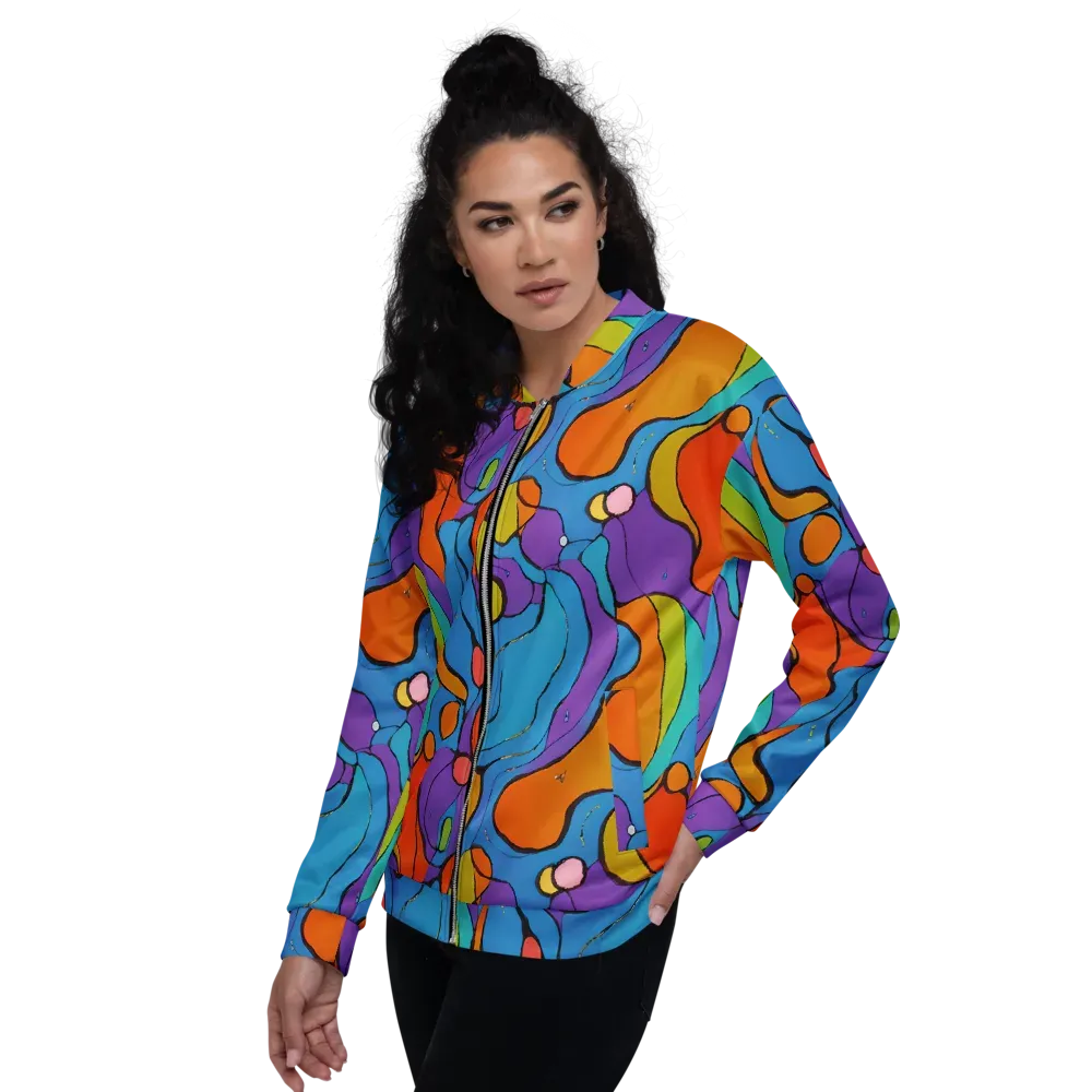 Kaleidoscope Bloom on Bomber Jacket — Left