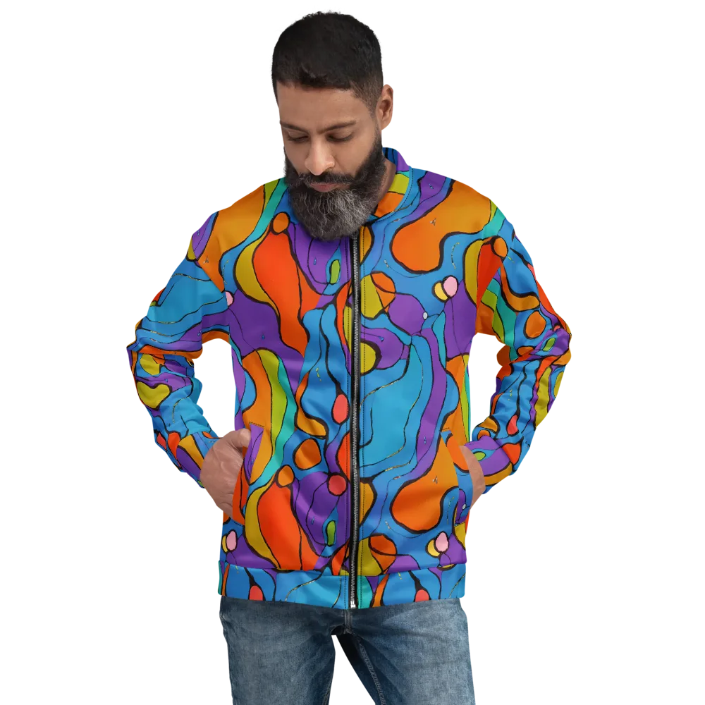 Kaleidoscope Bloom on Bomber Jacket — Front
