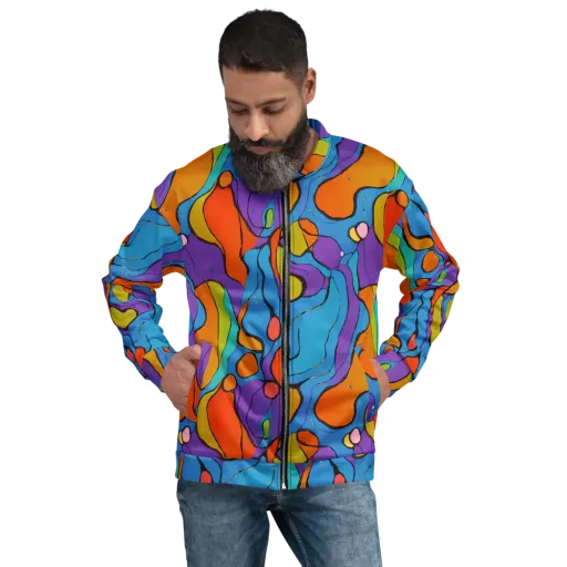 Kaleidoscope Bloom on a Bomber Jacket