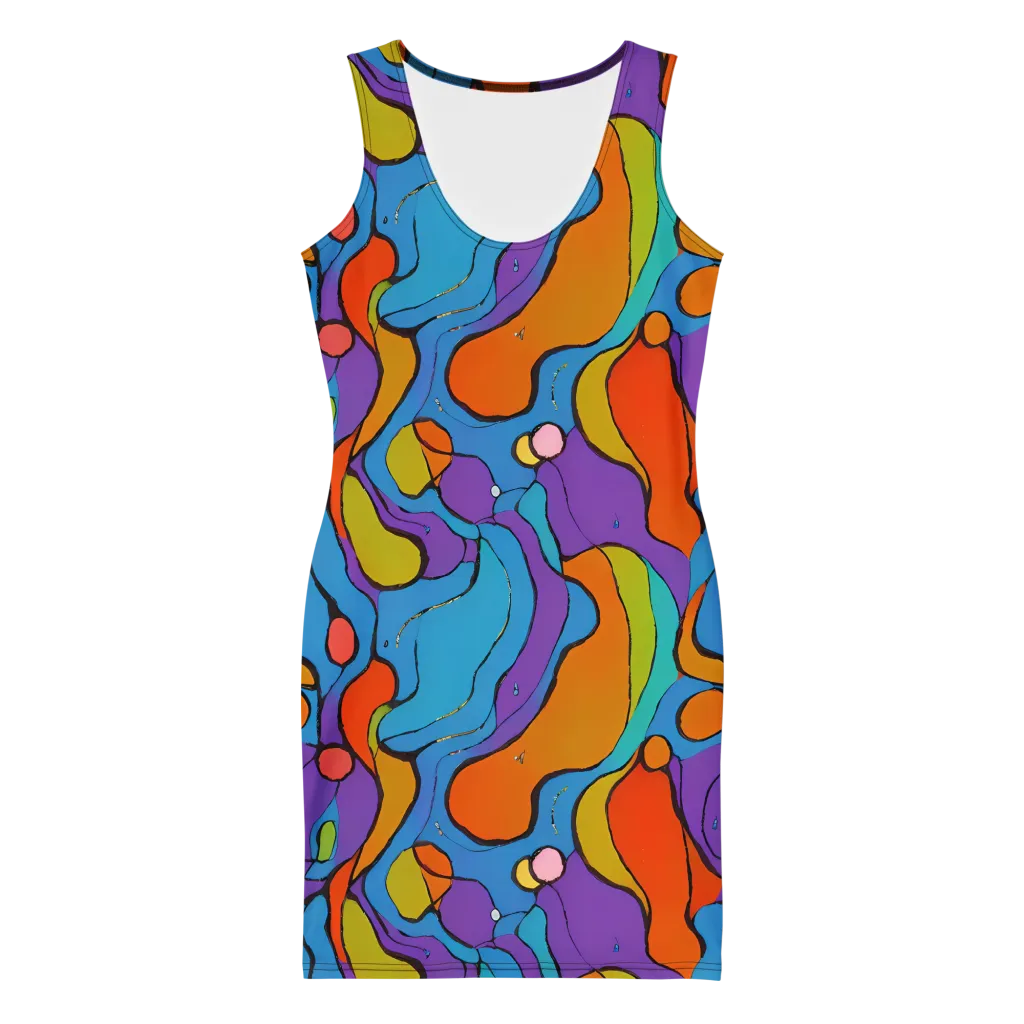 Kaleidoscope Bloom on Bodycon Dress — Front