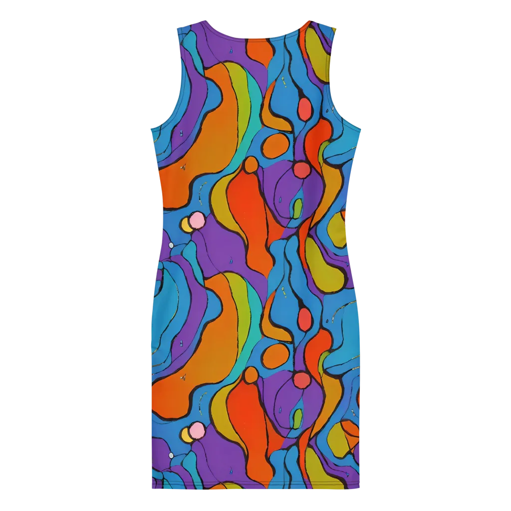 Kaleidoscope Bloom on Bodycon Dress — Back