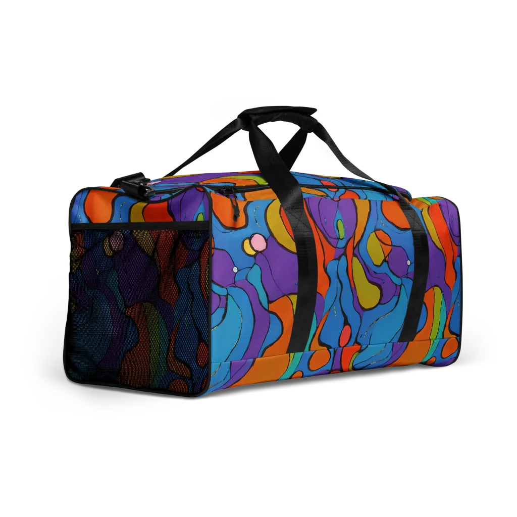 Kaleidoscope Bloom on Duffle Bag — Right Front