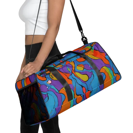 Kaleidoscope Bloom on a Duffle Bag
