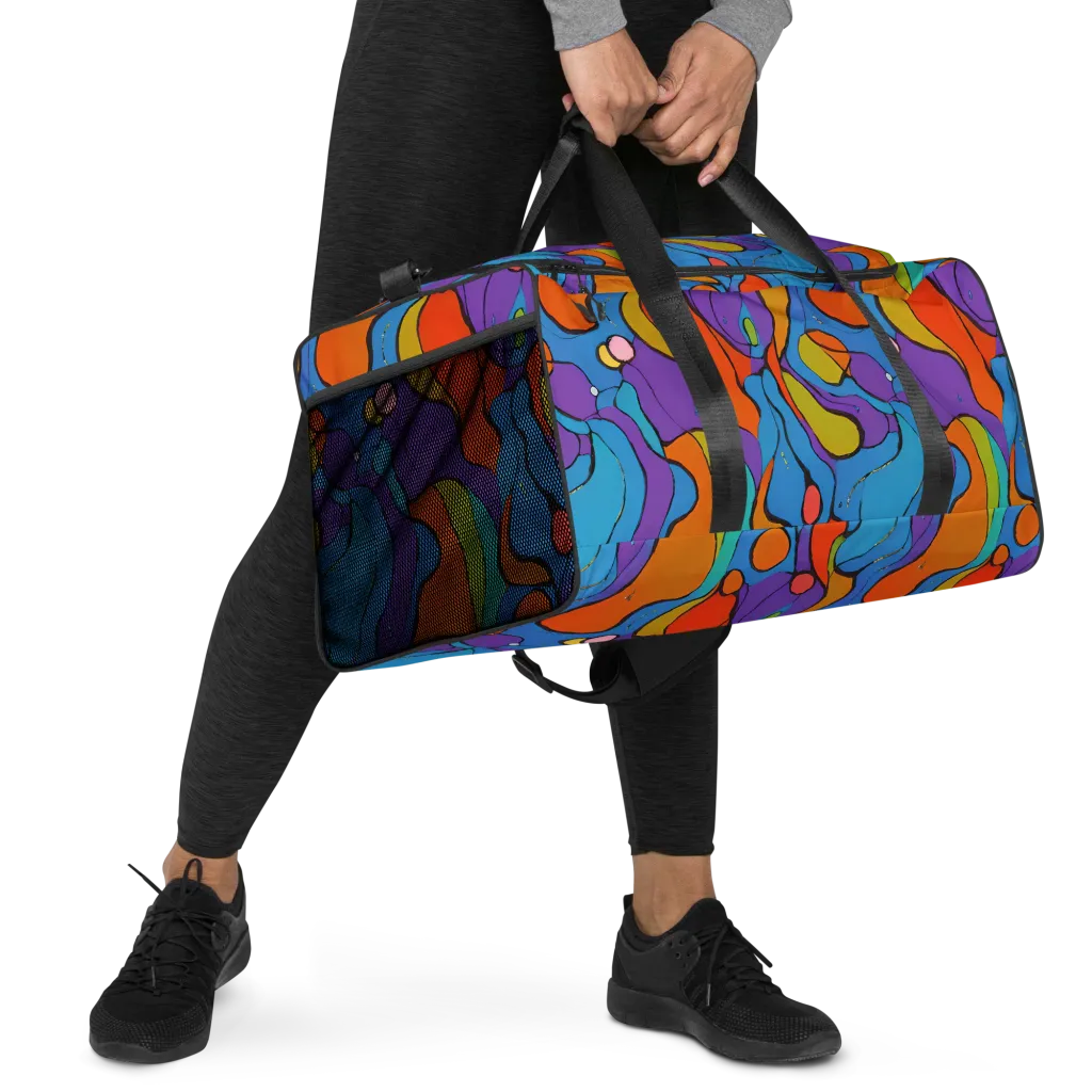 Kaleidoscope Bloom on Duffle Bag — Right Front