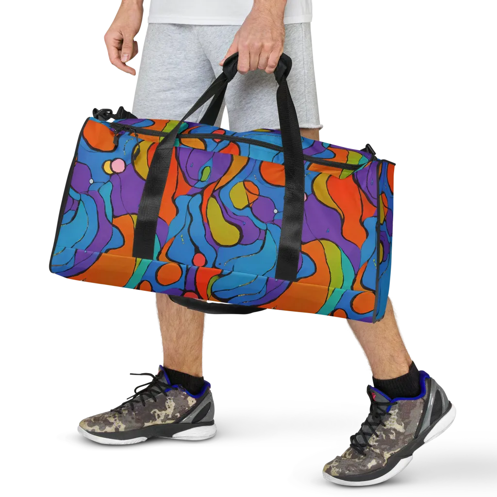 Kaleidoscope Bloom on Duffle Bag — Front