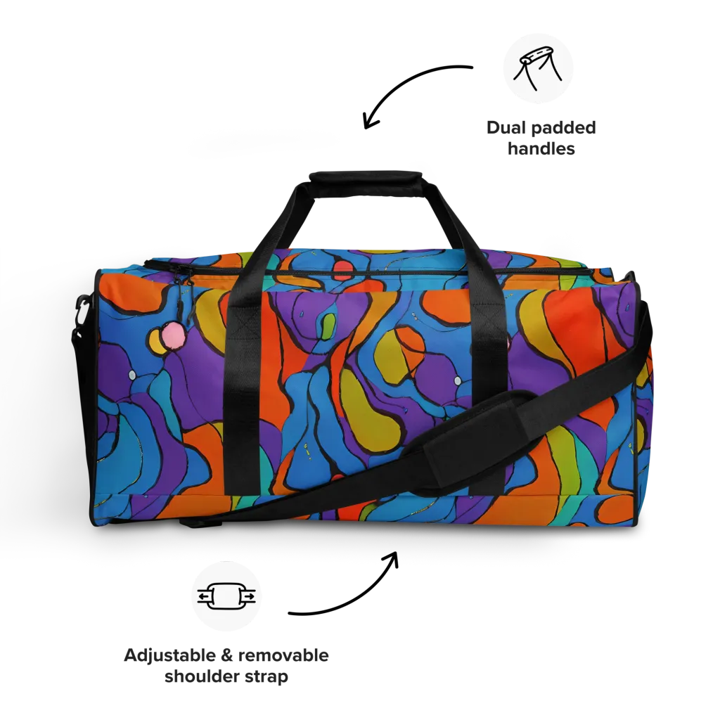 Kaleidoscope Bloom on Duffle Bag — Front