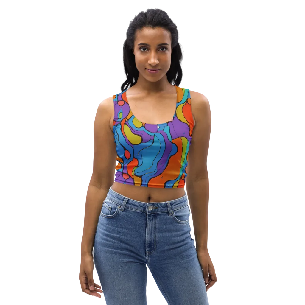 Kaleidoscope Bloom on Crop Top — Front