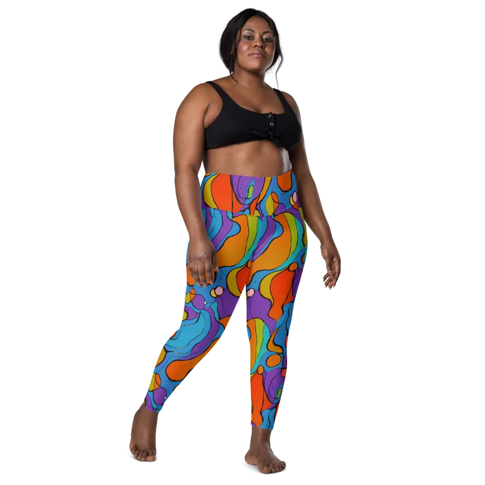 Kaleidoscope Bloom on Leggings with Pockets — Front