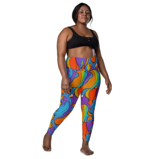 Kaleidoscope Bloom on a Leggings with Pockets