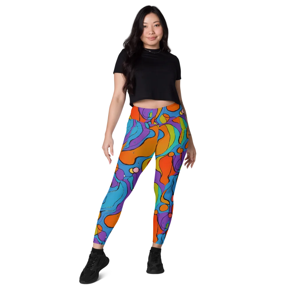 Kaleidoscope Bloom on Leggings with Pockets — Front