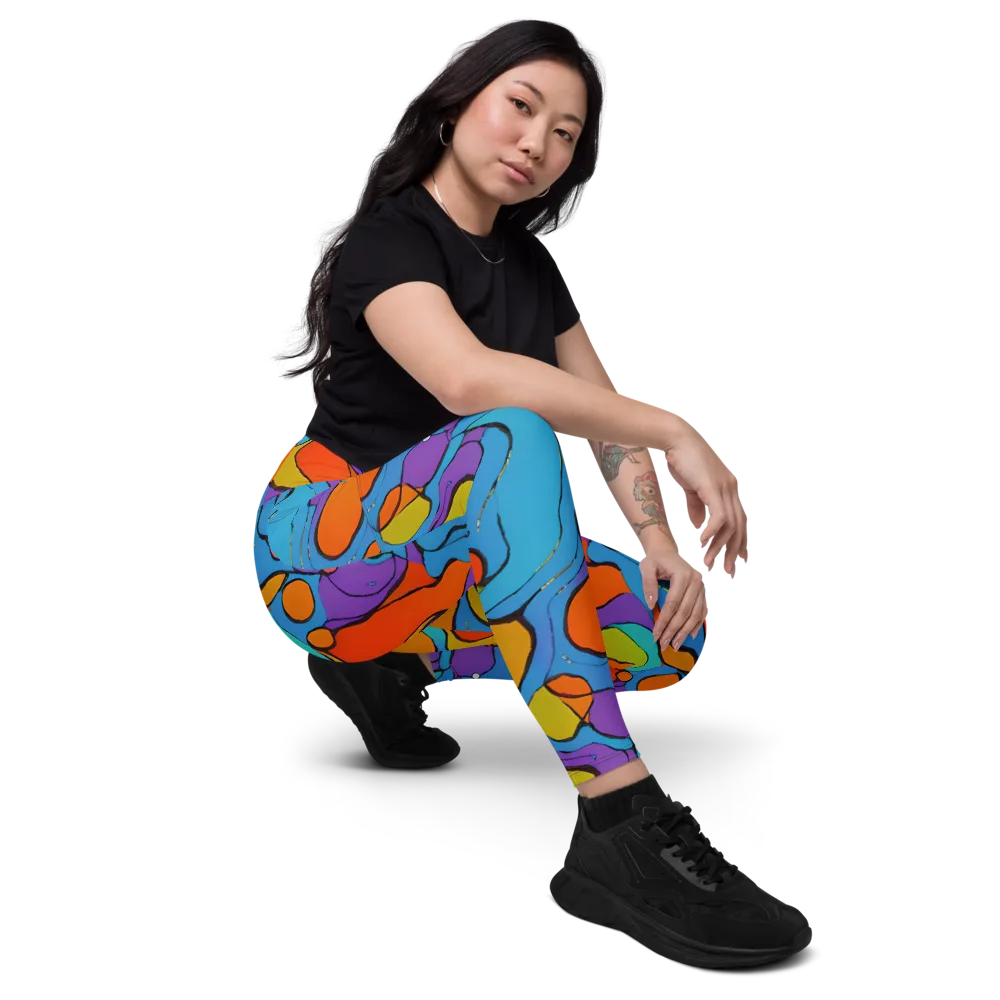 Kaleidoscope Bloom on Leggings with Pockets — Right Front