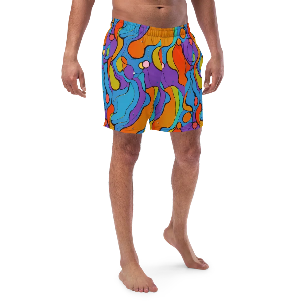 Kaleidoscope Bloom on Swim Trunks — Front