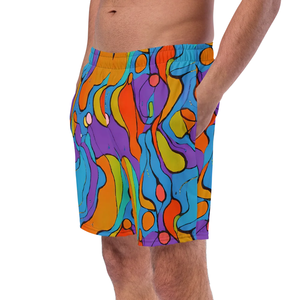 Kaleidoscope Bloom on Swim Trunks — Left Front