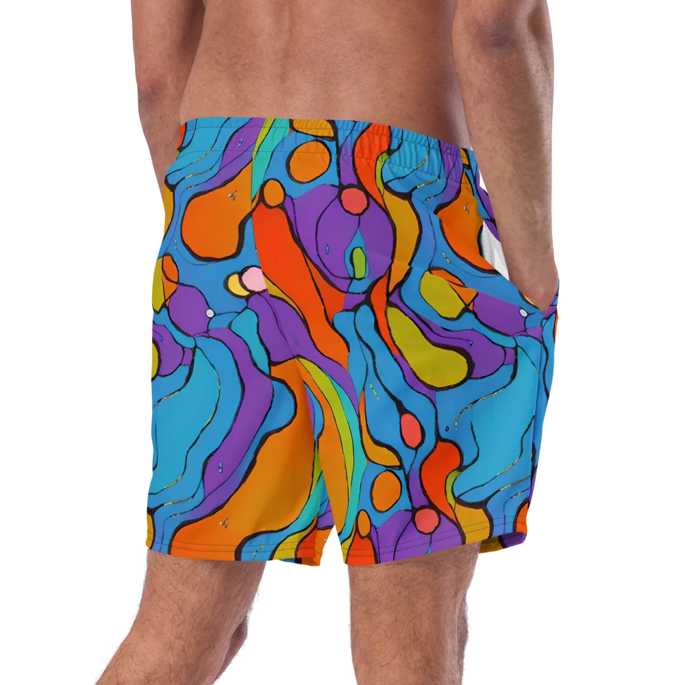 Kaleidoscope Bloom on Swim Trunks — Right Back