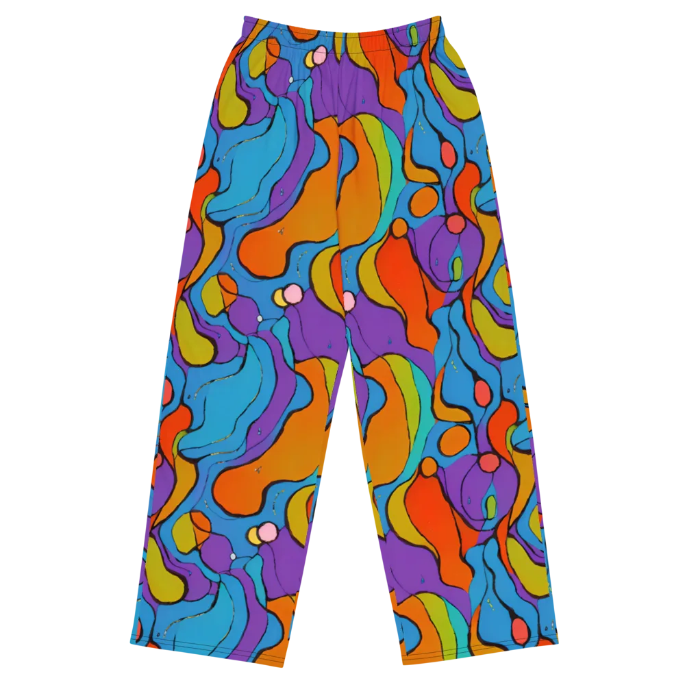 Kaleidoscope Bloom on Wide-Leg Pants — Front