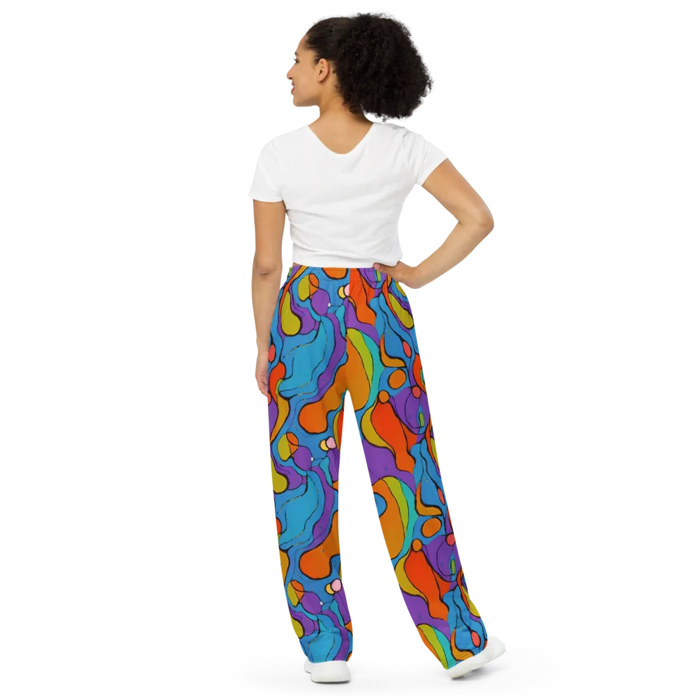 Kaleidoscope Bloom on Wide-Leg Pants — Back