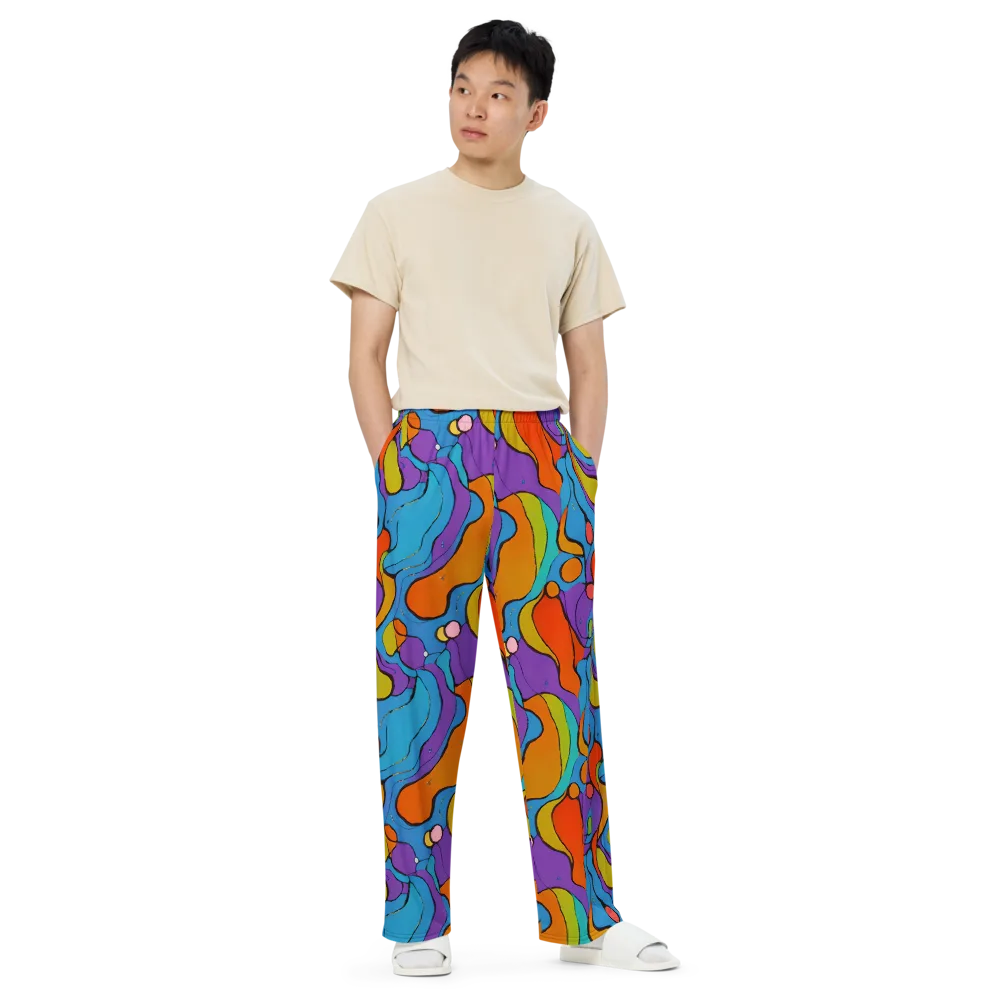 Kaleidoscope Bloom on Wide-Leg Pants — Front