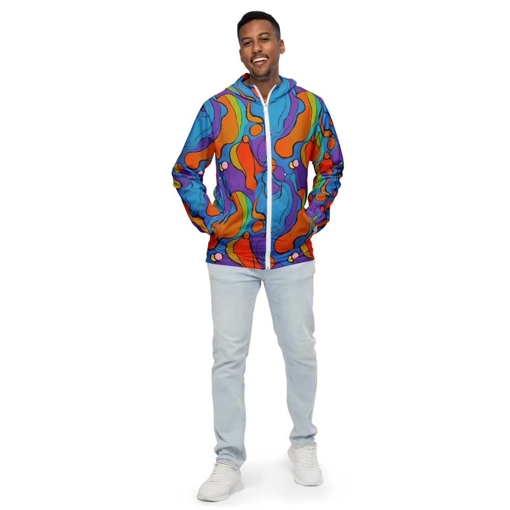Kaleidoscope Bloom on Men's Windbreaker — Front