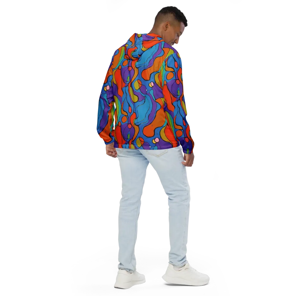 Kaleidoscope Bloom on Men's Windbreaker — Back