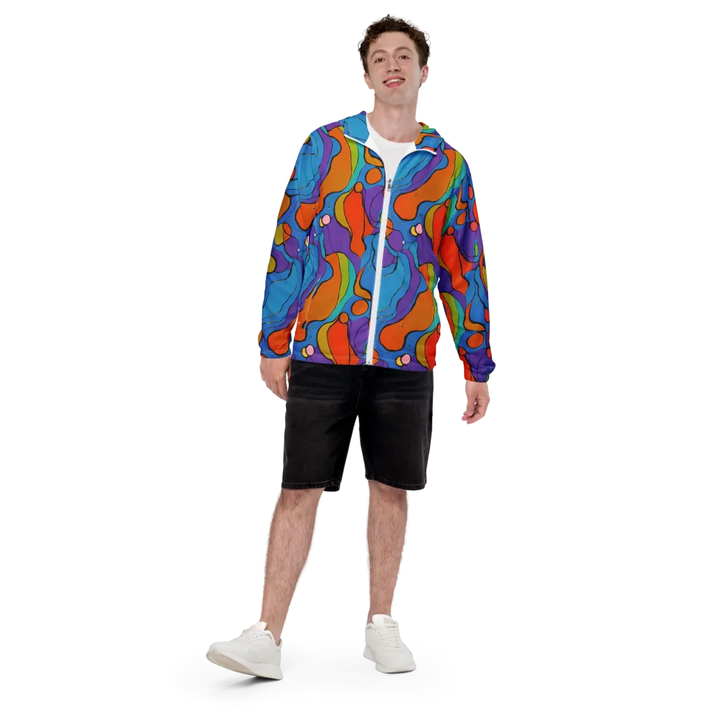Kaleidoscope Bloom on Men's Windbreaker — Front