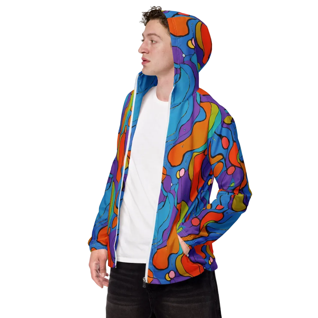 Kaleidoscope Bloom on Men's Windbreaker — Left Front