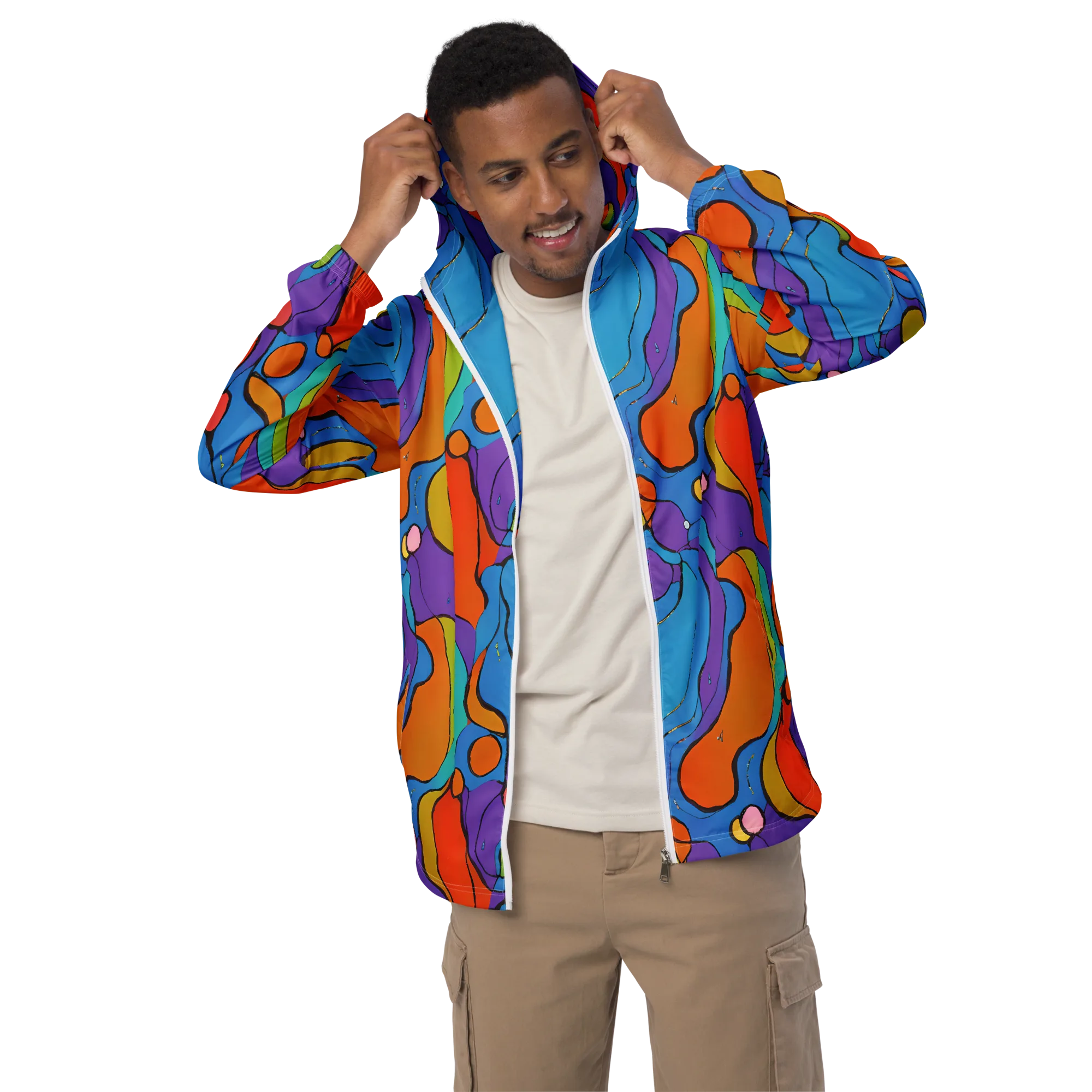 Kaleidoscope Bloom on Men's Windbreaker — Front