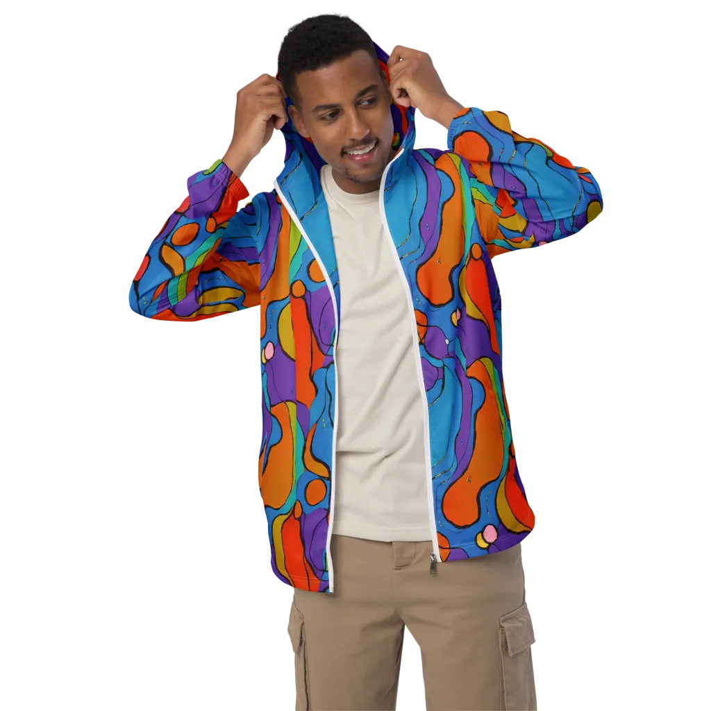Kaleidoscope Bloom on Men's Windbreaker — Front