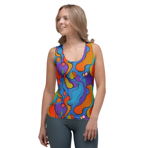 Kaleidoscope Bloom on a Women's Tank Top