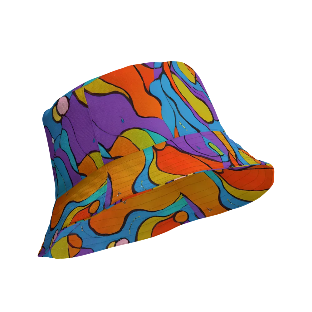 Kaleidoscope Bloom on Reversible Bucket Hat — Product details Outside