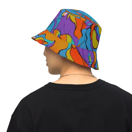 Kaleidoscope Bloom on a Reversible Bucket Hat