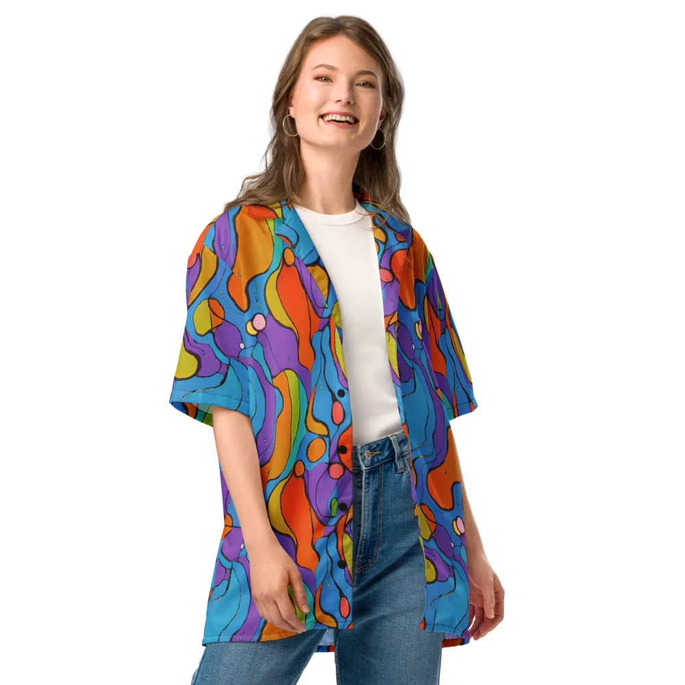 Kaleidoscope Bloom on Button Shirt — Front