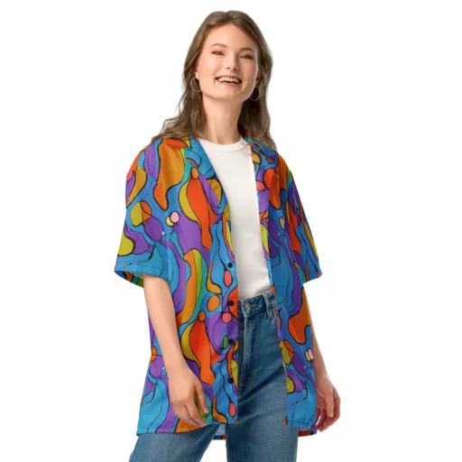 Kaleidoscope Bloom on a Button Shirt