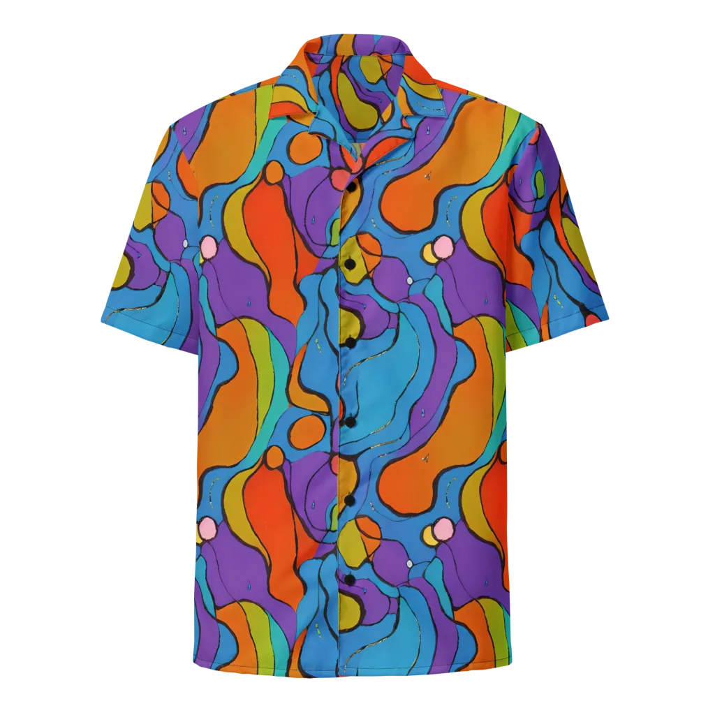 Kaleidoscope Bloom on Button Shirt — Front