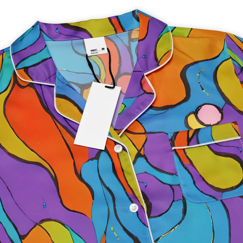 Kaleidoscope Bloom on Women's Short Sleeve Pajama Top — Product details