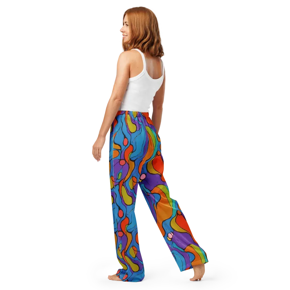 Kaleidoscope Bloom on Women's Pajama Pants — Back