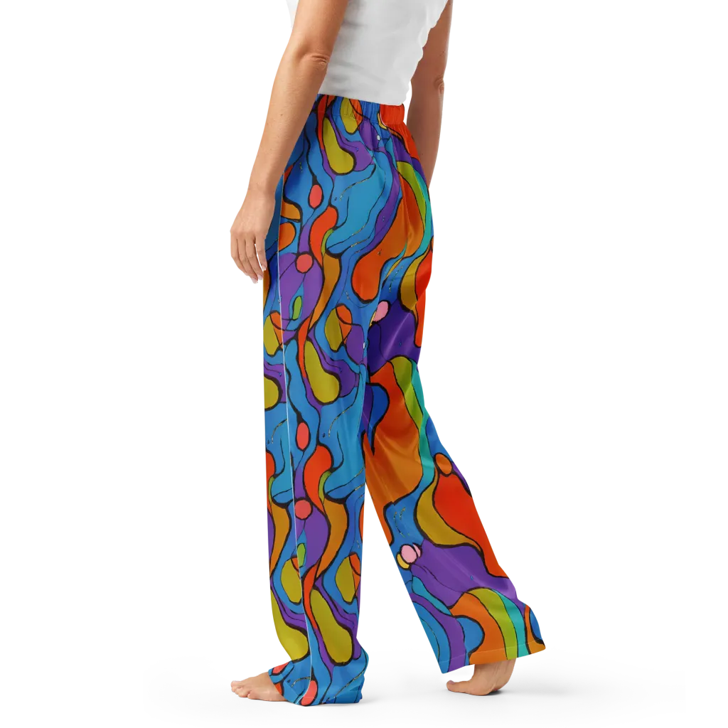 Kaleidoscope Bloom on Women's Pajama Pants — Left
